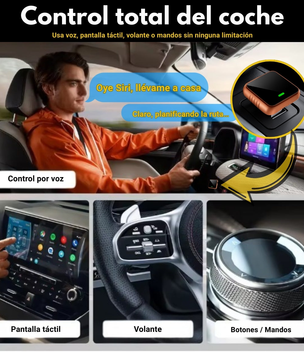 SwiftLink SE Air Adaptador USB para Carplay y Android Auto/Negro-Naranja