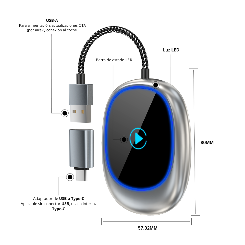 SwiftLink Pro Adaptador USB Para Carplay Y Android Auto