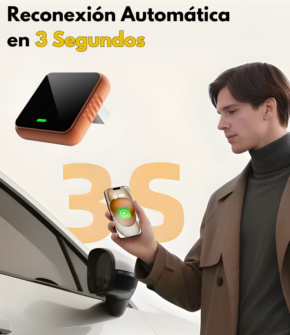 SwiftLink SE Air Adaptador USB para Carplay y Android Auto/Negro-Naranja