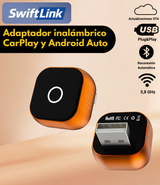 SwiftLink SE Max Adaptador USB para Carplay y Android Auto/Negro-Naranja