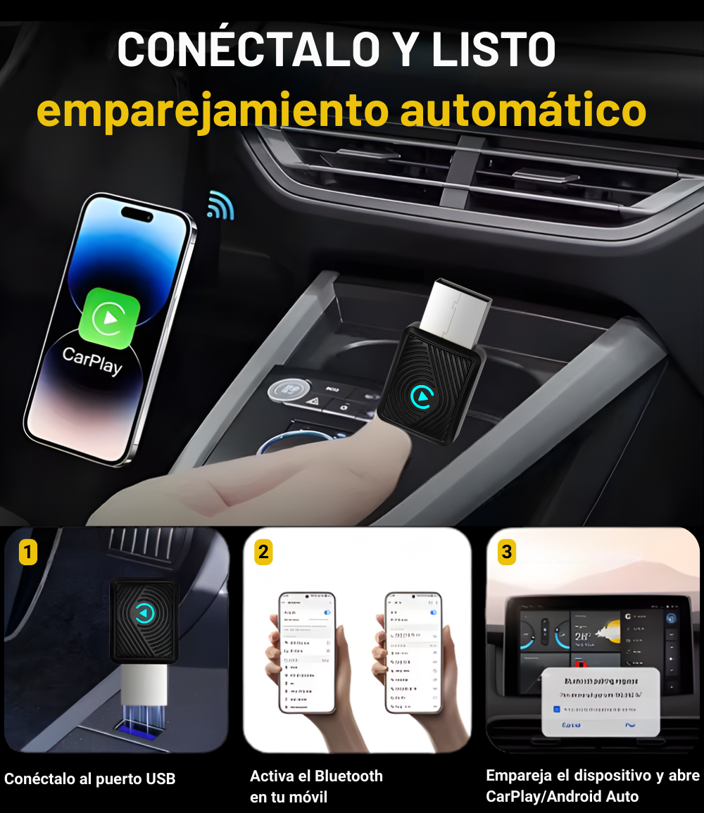 SwiftLink Lite Adaptador USB para Carplay y Android Auto