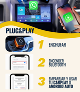 SwiftLink SE Max Adaptador USB para Carplay y Android Auto/Negro-Naranja