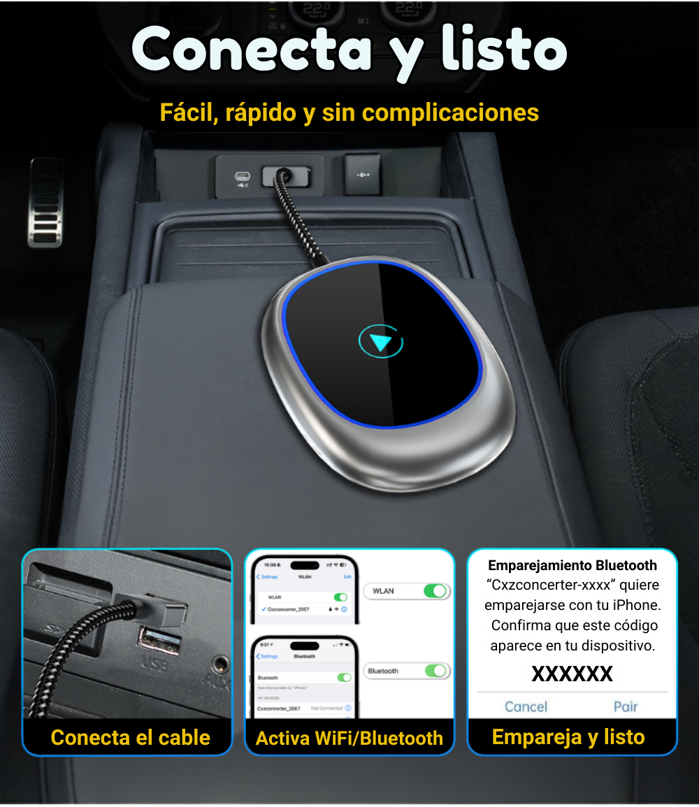 Swiftlink Adapter SwiftLink Pro | Adaptador CarPlay y Android Auto Inalámbrico | Plug ...