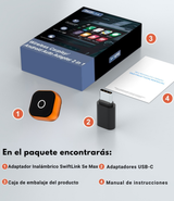 SwiftLink SE Max Adaptador USB para Carplay y Android Auto/Negro-Naranja